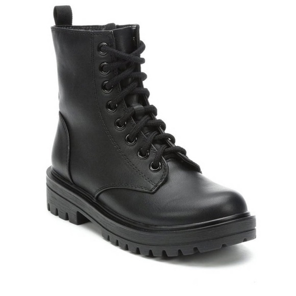 NWT Black Combat Boots, Size 7.5 - Picture 7 of 9